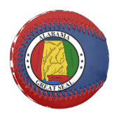 Alabama Siegel mit benutzerdefinierbarem Namen und Baseball (Vorderseite Links)