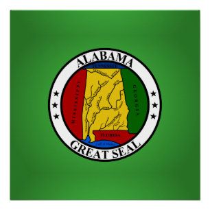 Alabama Siegel, Siegel der amerikanischen Staat Poster