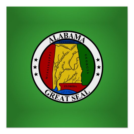 Alabama Siegel, Siegel der amerikanischen Staat Poster (Vorderseite)