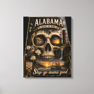 Alabama-Skull-Illusion Astigmatism STATE of Mind Leinwanddruck