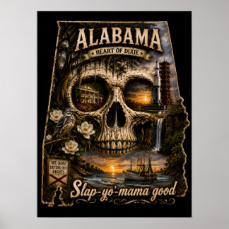 Alabama-Skull-Illusion | Astigmatism STATE of Mind Poster