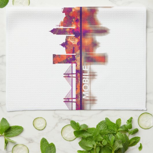 Alabama-Skyline Geschirrtuch (Gefaltet)