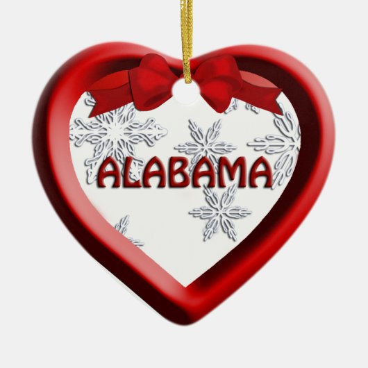 Alabama Snowflake Herz Weihnachtsschmuck (Vorne)
