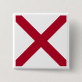 Alabama: St Andrew Crimson Cross Flag Button (Vorderseite)