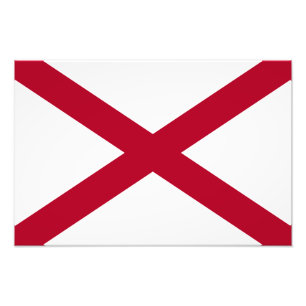 Alabama: St Andrew Crimson Cross Flag Fotodruck