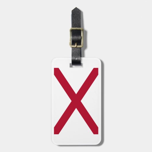 Alabama: St Andrew Crimson Cross Flag Gepäckanhänger (Vorderseite vertikal)