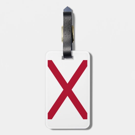 Alabama: St Andrew Crimson Cross Flag Gepäckanhänger (Rückseite vertikal)