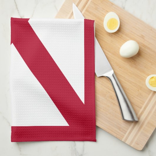 Alabama: St Andrew Crimson Cross Flag Geschirrtuch (Viertel Falte)