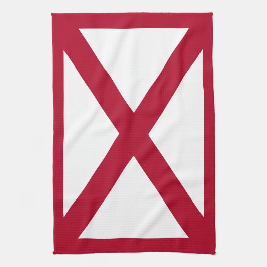 Alabama: St Andrew Crimson Cross Flag Geschirrtuch (Vertikal)