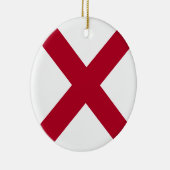 Alabama: St Andrew Crimson Cross Flag Keramik Ornament (Rechts)