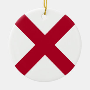Alabama: St Andrew Crimson Cross Flag Keramik Ornament
