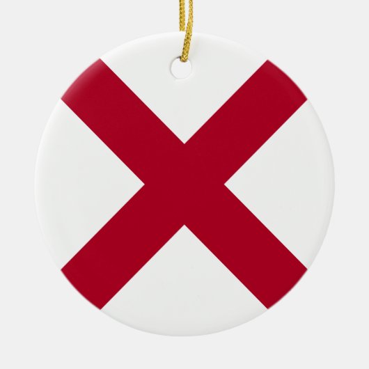 Alabama: St Andrew Crimson Cross Flag Keramik Ornament (Vorne)