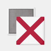 Alabama: St Andrew Crimson Cross Flag Magnet (Vorderseite/Rückseite)