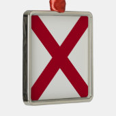 Alabama: St Andrew Crimson Cross Flag Ornament Aus Metall (Rechts)