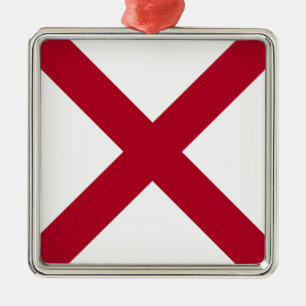 Alabama: St Andrew Crimson Cross Flag Ornament Aus Metall