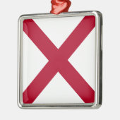 Alabama: St Andrew Crimson Cross Flag Ornament Aus Metall (Links)