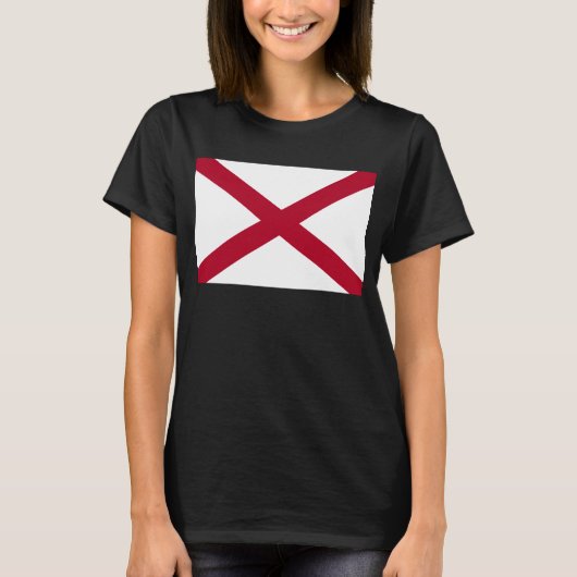 Alabama: St Andrew Crimson Cross Flag T-Shirt (Vorderseite)