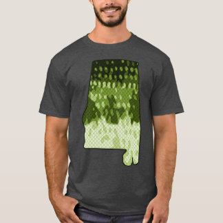 Alabama Staat Bass Fishing - Farbmuster Art T-Shirt