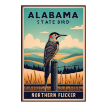 Alabama Staat Bird - Northern Flicker Vintag
