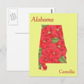 Alabama Staat Blume Collage Map Postkarte (Vorne/Hinten)