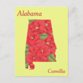 Alabama Staat Blume Collage Map Postkarte (Vorderseite)