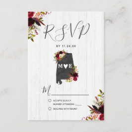 Alabama Staat Destination Rustic Wedding RSVP
