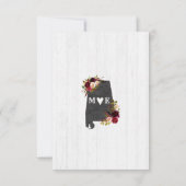 Alabama Staat Destination Rustic Wedding RSVP Karte (Rückseite)