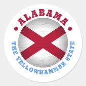 ALABAMA STAAT FLAG RUNDER AUFKLEBER (Vorderseite)