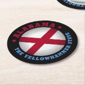 ALABAMA STAAT FLAG RUNDER PAPPUNTERSETZER (Angewinkelt)