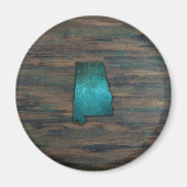 Alabama Staat Form Aquamarin Magnet (Vorne)