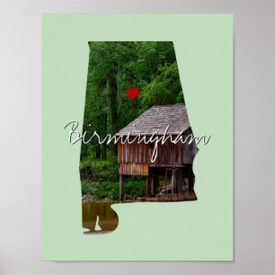 Alabama Staat Foto Einfügung und Ortsname Poster
