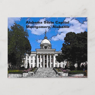 Alabama Staat Hauptstadt in Montgomery (Cartoon) Postkarte
