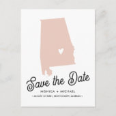 Alabama Staat Karte Hochzeit in Urlaubsort - JEDE (Vorderseite)