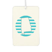 Alabama Staat Kontur Blue Retro Circle Autolufterfrischer (Vorderseite)