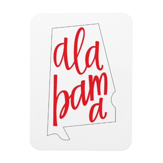 Alabama Staat Kontur Magnet (Vertikal)