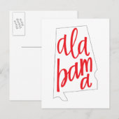 Alabama Staat Kontur Postkarte (Vorne/Hinten)