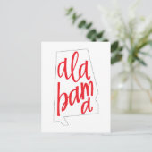 Alabama Staat Kontur Postkarte (Stehend Vorderseite)