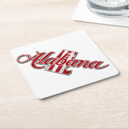 Alabama Staat Kontur Rechteckiger Pappuntersetzer