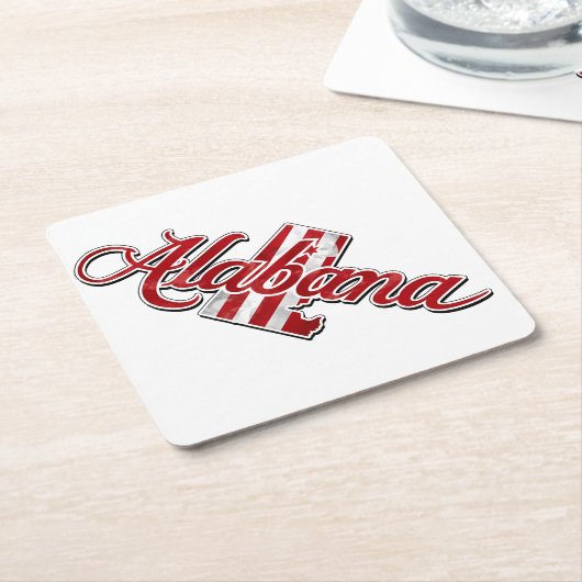Alabama Staat Kontur Rechteckiger Pappuntersetzer (angewinkelt)