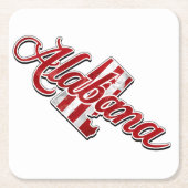 Alabama Staat Kontur Rechteckiger Pappuntersetzer (Vorderseite)