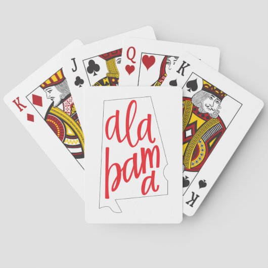 Alabama Staat Kontur Spielkarten (Rückseite)