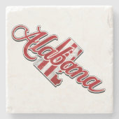 Alabama Staat Kontur Steinuntersetzer (Vorderseite)