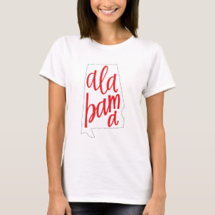 Alabama Staat Kontur T-Shirt