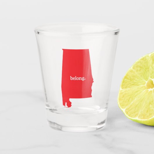 Alabama Staat Map Belong Schnapsglas (Vorderseite)
