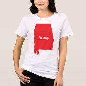 Alabama Staat Map Belong Tri-Blend Shirt (Vorderseite)