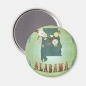 Alabama Staat Map - Green Magnet (Vorderseite/Rückseite)