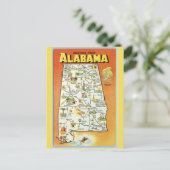 Alabama Staat Map Postkarte (Stehend Vorderseite)
