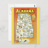 Alabama Staat Map Postkarte (Vorne/Hinten)