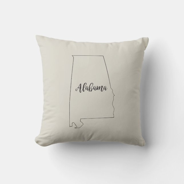 Alabama Staat Map Throw Pillow Kissen (Vorderseite)