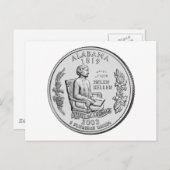 Alabama Staat Quarter Postkarte (Vorne/Hinten)